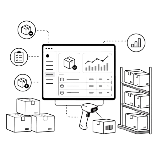 Dashboard inventori real-time dengan indikator level stok